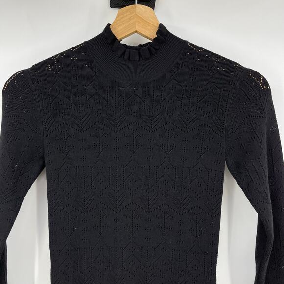 Isabel Marant | NWT Gisole Dress in Black Pointelle Knit A-line Maxi FR 34 US 2 - Picture 8 of 16